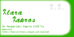 klara kapros business card